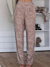 Акция на Піжамні штани жіночі великих розмірів з віскози Leinle Madlen 1528 XL Коричневі от Rozetka