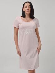 Акція на Нічна сорочка жіноча для вагітних бавовняна Roksana Mother 413 XL Світло-рожева від Rozetka