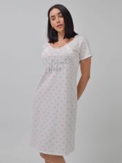 Акция на Нічна сорочка жіноча для вагітних бавовняна Roksana Mother 413 L Біла от Rozetka
