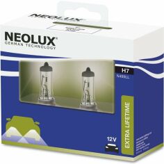 Акция на Лампа Neolux галогеновая 12V H7 55W Px26D Extra Lifetime Duobox (2шт) (NE_N499_LL-SCB) от MOYO