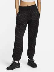 Акція на Спортивні штани на флісі жіночі Nike W Nsw Phnx Flc Os Aop Swtpnt FN2529-010 XL Чорні від Rozetka