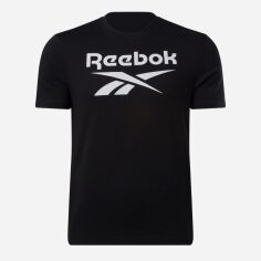 Акция на Футболка бавовняна довга чоловіча Reebok Identity Big 100070405 XL Чорна от Rozetka
