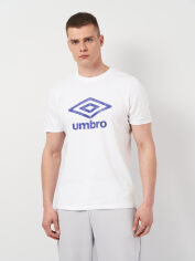 Акция на Футболка бавовняна чоловіча Umbro Large Logo Tee 66413U-13V M Біла от Rozetka