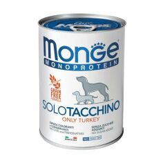 Акція на Вологий корм для собак Monge Monoprotein Solo зі смаком індички, 400 г від Eva