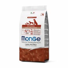 Акція на Сухий корм Monge All Breeds Puppy & Junior для цуценят та собак всіх порід, зі смаком ягня з рисом, 2.5 кг від Eva