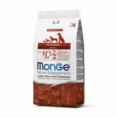 Акція на Сухий корм Monge All Breeds Adult для собак всіх порід, зі смаком ягня з рисом та картоплею, 2.5 кг від Eva