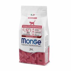 Акция на Сухий корм Monge Kitten Monoprotein для кошенят (від 1 до 12 місяців), зі смаком яловичини, 1.5 кг от Eva