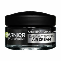 Акция на Зволожувальний легкий крем Garnier Pure Active Daily Mattifying Air Cream з AHA-BHA кислотами і вугіллям, для надання матовості шкірі обличчя, 50 мл от Eva