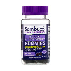 Акція на Чорна бузина з вітаміном C та цинком Sambucol Black Elderberry With Vitamin C & Zinc, 30 жувальних таблеток від Eva