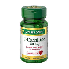 Акция на Дієтична добавка амінокислота в каплетах Nature's Bounty L-Carnitine L-Карнітін 500 мг, 30 шт от Eva