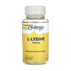 Акция на Дієтична добавка амінокислота в капсулах Solaray L-Lysine L-лізин 500 мг, 60 шт от Eva