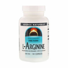 Акция на Дієтична добавка амінокислота в капсулах Source Naturals L-Arginine L-Аргінін, 500 мг, 100 шт от Eva