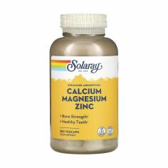 Акція на Дієтична добавка в капсулах Solaray Calcium Magnesium Zinc Кальцій, магній, цинк, 250 шт від Eva