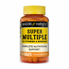Акция на Дієтична добавка мінерали та вітаміни в таблетках Mason Natural Super Multiple 34 Vitamins and Minerals, 100 шт от Eva