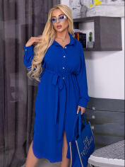 Акція на Сукня-сорочка міді жіноча ELENTA 8800-3 50-52 Синя від Rozetka