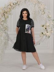 Акція на Сукня міді літня жіноча New Fashion 232-4 50-52 Чорне від Rozetka