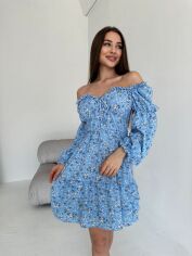 Акция на Плаття коротке жіноче літнє ALINA MODA 2040-1 42-44 Блакитне от Rozetka