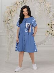 Акція на Сукня міді літня жіноча New Fashion 232-1 58-60 Джинсова від Rozetka