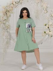 Акція на Сукня міді літнє жіноча New Fashion 232-3 58-60 М'ятна від Rozetka