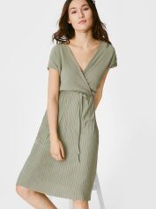 Акція на Сукня вечірня міді літня жіноча C&A GD-00039364 XL Сіра із зеленим від Rozetka