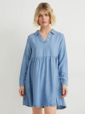 Акция на Сукня-сорочка коротка літня жіноча C&A GD-00069308 42 Блакитна от Rozetka
