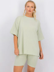 Акция на Спортивний костюм (футболка + шорти) жіночий Boohoo HA3313 40 Світло-зелений от Rozetka