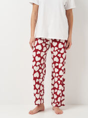 Акція на Піжамні штани жіночі бавовняні H&M 1022377ral S Червоно-Білі від Rozetka