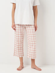 Акция на Піжамні штани жіночі бавовняні H&M 1102301ral XS Біло-рожеві от Rozetka