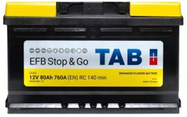 Акция на Автомобильный аккумулятор T Tab 80 Ah/12V Tab Efb (0) Euro от Stylus