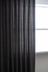 Акция на Комплект штор Декорін Мікровелюр з текстурою Короїд 300х260 см Темно-сірих 2 шт от Rozetka