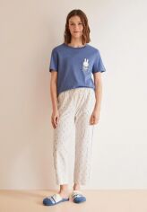 Акция на Піжама (футболка + штани) жіноча великі розміри з віскози Women'Secret MS MF Miffy Set Fr 3137617-11 XXL Синя от Rozetka