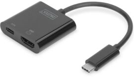 Акция на Digitus Adapter USB-C to HDMI+USB-C Black (DA-70856) от Y.UA