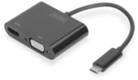Акція на Digitus Adapter USB-C до HDMI+VGA Black (DA-70858) від Y.UA