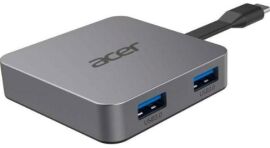 Акція на Acer Adapter USB-C to 2xUSB+USB-C+HDMI Grey (HP.DSCAB.014) від Y.UA