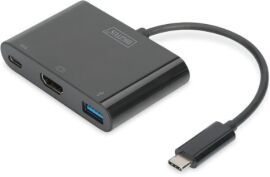 Акція на Digitus Adapter USB-C to HDMI+USB+USB-C Black (DA-70855) від Y.UA