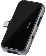 Акция на Wiwu Adapter Alpha T5 Pro 4in1 USB-C to USB-C+USB3.0+HDMI+3.5mm Grey от Stylus
