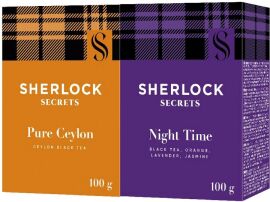 Акция на Набір чорного чаю Sherlock Secrets Pure Ceylon 100 г + Night Time 100 г от Rozetka