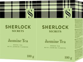 Акція на Упаковка зеленого листового чаю Sherlock Secrets Jasmine Tea 100 г х 2 шт від Rozetka