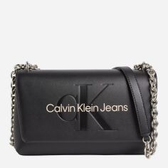 Акция на Сумка крос-боді через плече жіноча маленька зі штучної шкіри Calvin Klein Jeans CKRK60K60719801F Чорна от Rozetka