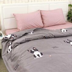 Акція на Комплект постельного белья French bulldog SoundSleep Полуторный комплект від Podushka