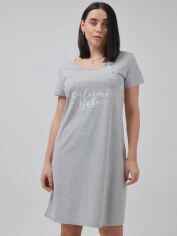 Акция на Нічна сорочка жіноча для вагітних бавовняна Roksana 413 M Сіра от Rozetka