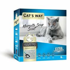 Акция на Наполнитель бентонитовый Cats Way для кошачьего туалета с ароматом марсельского мыла 6 л (6л Жовтий_BOX) от Stylus