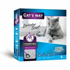 Акція на Наполнитель бентонитовый Cats Way для кошачьего туалета с ароматом лаванды 6 л (6л Фіолет_BOX) від Stylus