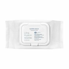 Акция на Очищувальні серветки для обличчя Missha Super Aqua Ultra Hyalron Cleansing Oil Wipes з маслами та гіалуроновою кислотою, 30 шт от Eva
