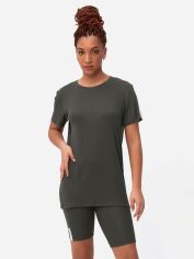 Акция на Піжама (футболка + шорти) жіноча великих розмірів з віскози Leinle 1456 XL Зелена от Rozetka