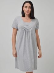 Акция на Нічна сорочка жіноча для вагітних бавовняна Roksana 1167 L Сіра от Rozetka