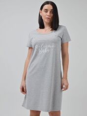 Акція на Нічна сорочка жіноча для вагітних бавовняна Roksana 413 L Сіра від Rozetka