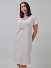 Акція на Нічна сорочка жіноча для вагітних бавовняна Roksana 413 2XL Біла від Rozetka