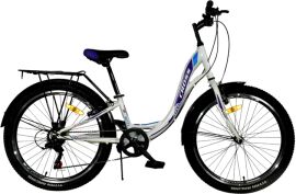 Акция на Велосипед Cross 24" Betty 2023 Рама-11" white-violet (24CJS-004649) + Велосипедні шкарпетки в подарунок от Rozetka