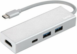 Акція на Hama Adapter USB-C to 2xUSB+USB-C+HDMI Silver (135756) від Y.UA